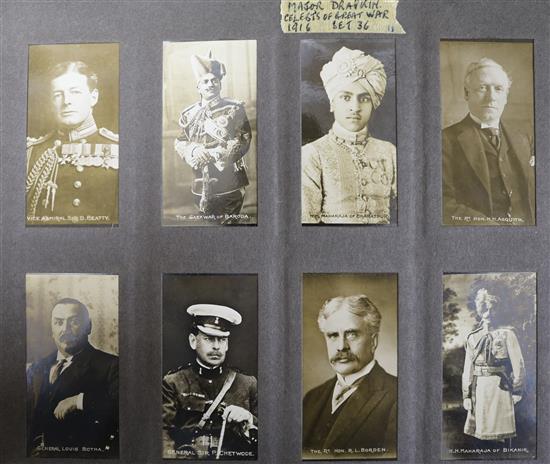 Nine albums of cigarette and trade cards,